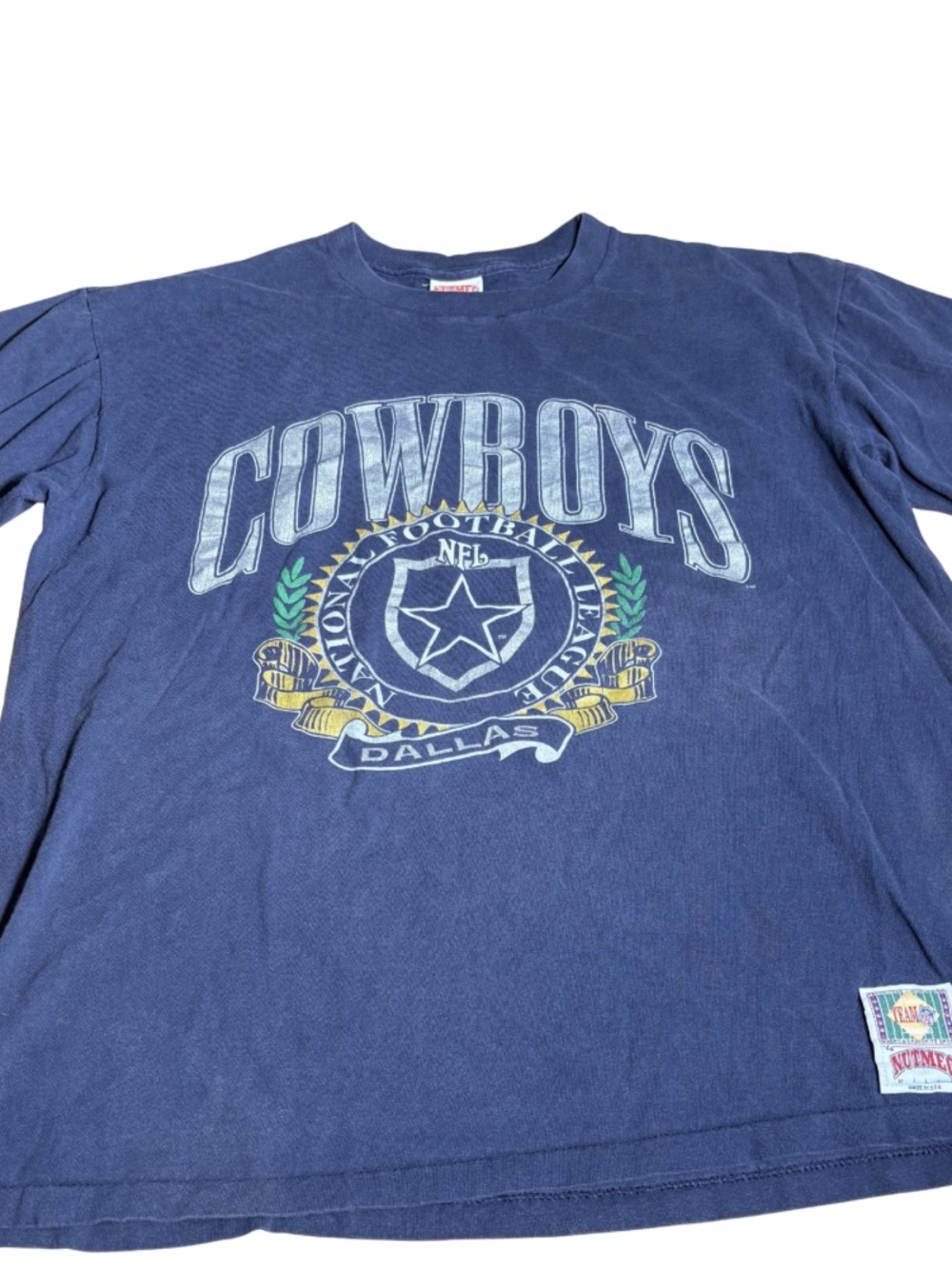 Vintage 90s Dallas Cowboys Nutmeg Mills NFL Graphic T-Shirt Made in USA XL